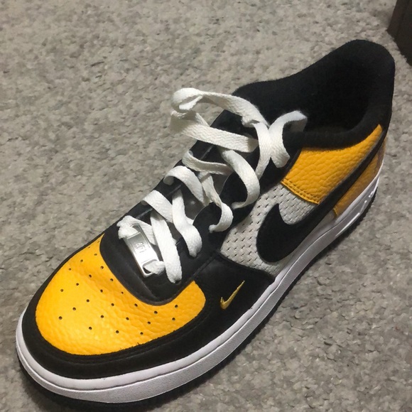 Nike Air Force 1 low black yellow jersey mesh - Picture 4 of 6